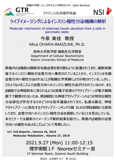 Seminar Dr. Mica Ohara-Imaizumi 